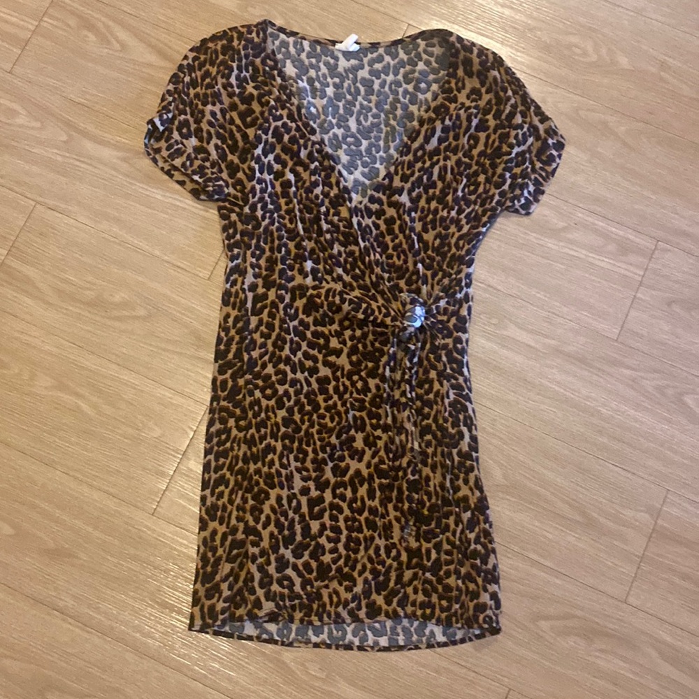 Leopard wrap dress